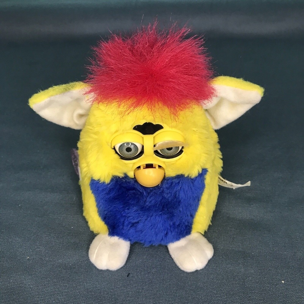 Vintage Rare 1999 Yellow Blue Pink Furby Babie's Tiger Electronics Tested Works